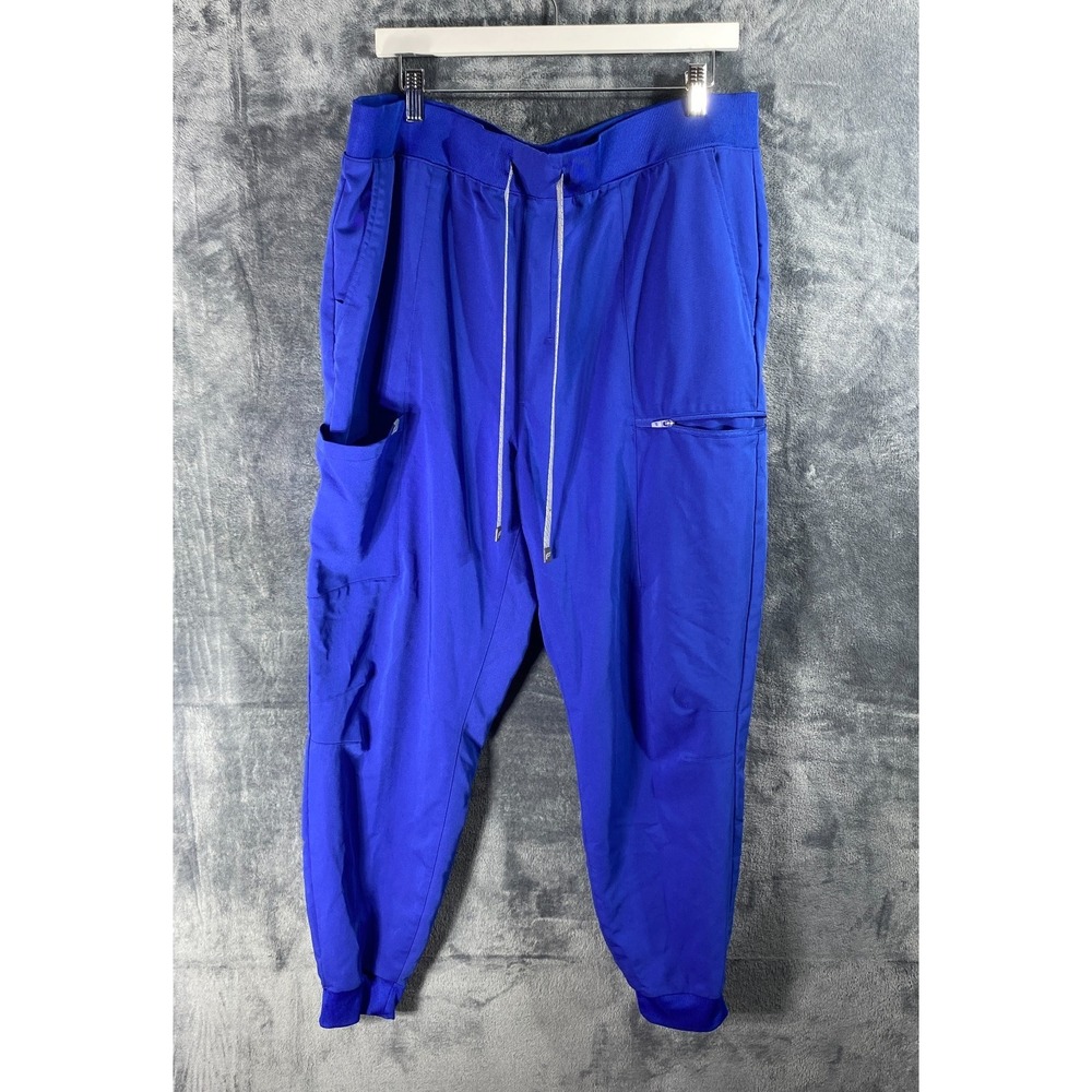 Fabletics Scrub Jogger Pants Womens 2XL Blue Zipper Utility Medical Hospital